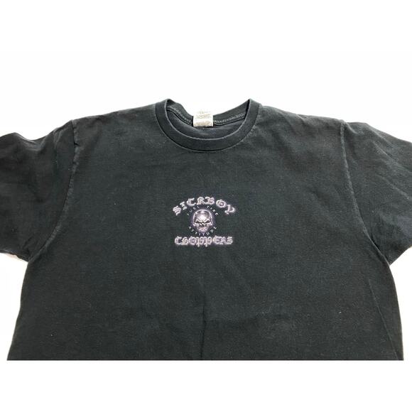 Sick Boy Choppers T-Shirt Size Large Black Short Sleeve Skull Graphic Tee - Picture 7 of 9
